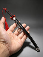 YP Katana Demon Slayer Tanjiro Kamado 3rd Gen Nichirin 23cm Metal Katana Keychain Replica