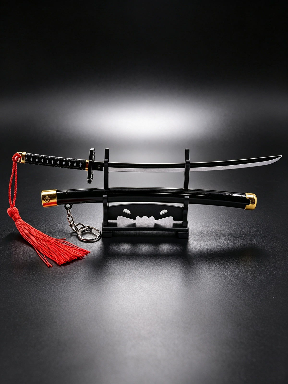 YP Katana Bleach Tensa Zangetsu Metal Katana on Display Stand