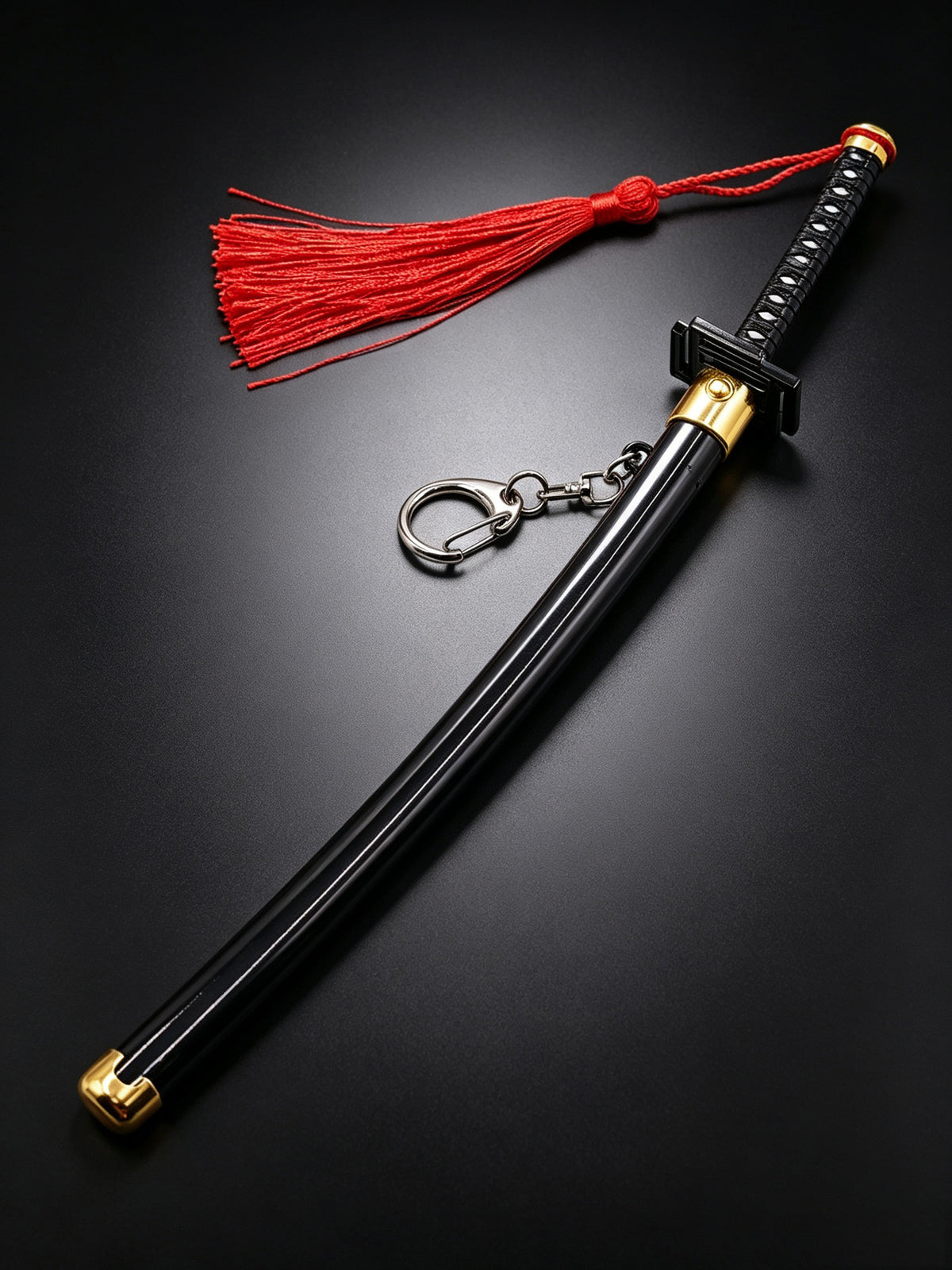 YP Katana Bleach Bankai Zanpakuto Sheathed in Black Scabbard with Red Tassel