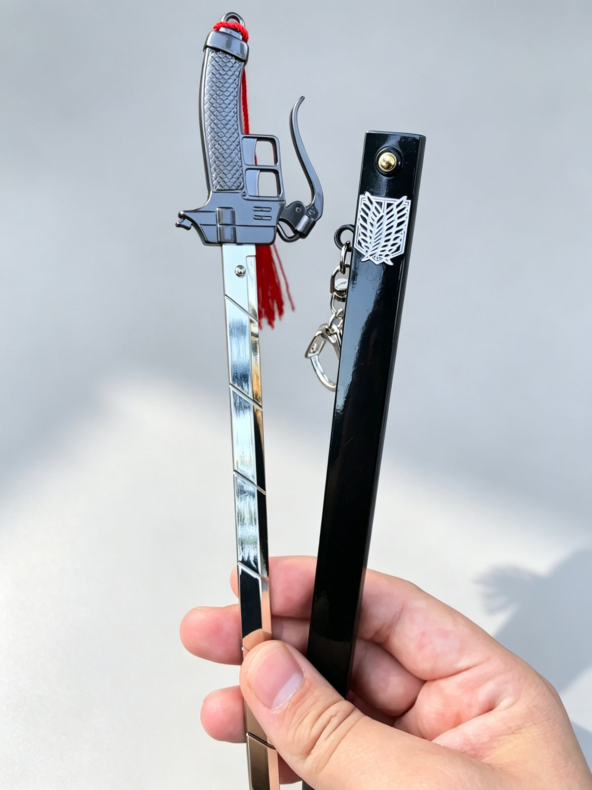 YP Katana Attack on Titan Survey Corps 23cm Metal Blade and Scabbard Keychain