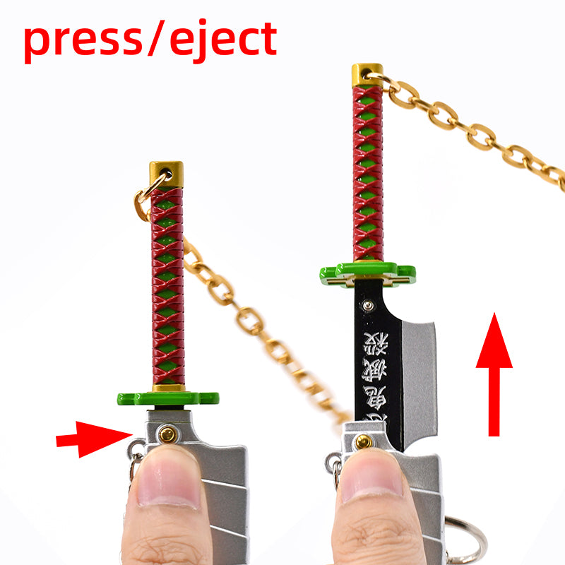 Tengen Uzui Spring-Action Sword Keychain