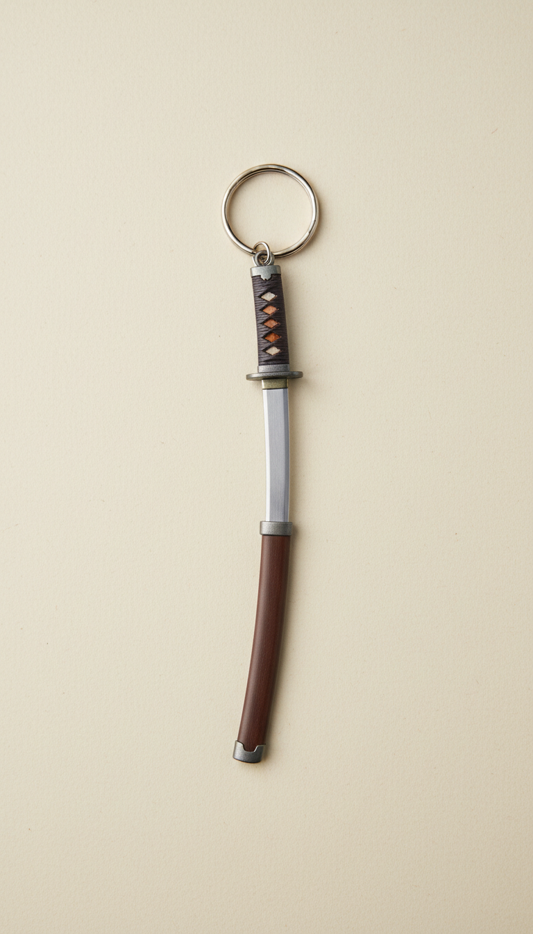 Shiro Katana Polished Alloy Keychain